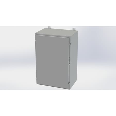 Saginaw Control & Engineering Clamps with Padlock Hasp Electrical Enclosures, 36 in H, 16 in D, 24 in W, NEMA 4, Carbon Steel SCE-36H2416LP